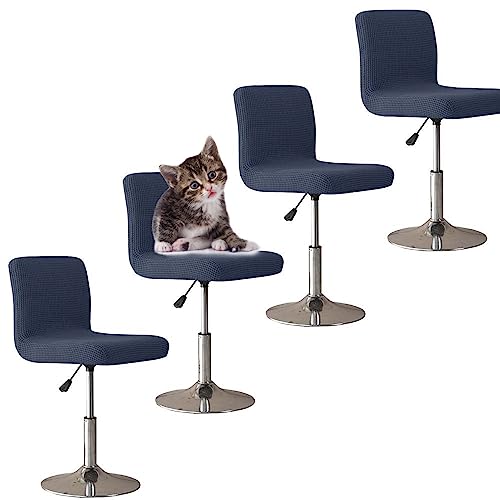 Hoowarm Stretch Barhocker Schonbezüge 1/2/4/6 Stück Moderne Dauerhaft Stuhlhussen Bezug mit Rückenlehnen Waschmaschinenfest AbnehmbareBarstuhlbezug für Kurzen Lehne Drehstuhl Esszimmerstuhl(A68,4PCS) von Hoowarm