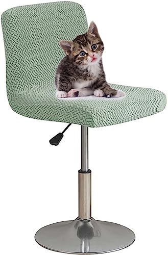 Hoowarm Stretch Barhocker Schonbezüge 1/2/4/6 Stück Moderne Dauerhaft Stuhlhussen Bezug mit Rückenlehnen Waschmaschinenfest AbnehmbareBarstuhlbezug für Kurzen Lehne Drehstuhl Esszimmerstuhl(A87,1PCS) von Hoowarm