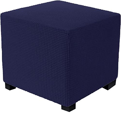 Stretch Hockerbezug Quadratisch/Rund 40x40/45x45CM Gray Ottomane Schonbezug Jacquard Bezug Ottomane Luxuriöser Abdeckung Überzug Hocker Protector Waschbar Hockerabdeckung (Color : A12, Size : 50x50c von Hoowarm