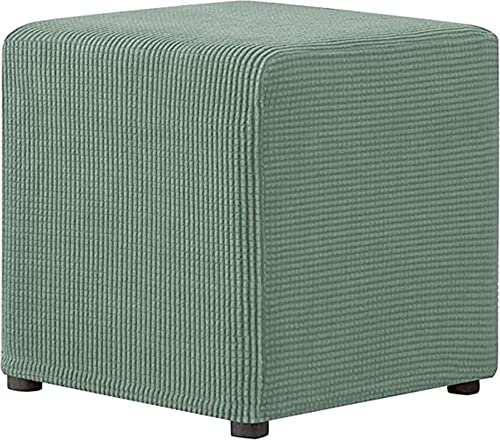 Stretch Hockerbezug Quadratisch/Rund 40x40/45x45CM Gray Ottomane Schonbezug Jacquard Bezug Ottomane Luxuriöser Abdeckung Überzug Hocker Protector Waschbar Hockerabdeckung (Color : A3, Size : 50x50cm von Hoowarm