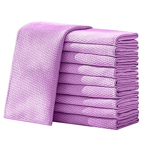 Hopbucan 10 StüCk Fisch Schuppen Mikrofaser Reinigung TüCher - Polieren Von Reinigung TüChern 40X50 Lappen Super Wasser Absorbierbare HandtüCher - Lila von Hopbucan