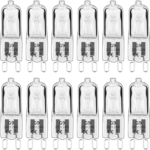 G9 220 V 18 W Halogen-Perlen, für Backofen, Tischlampe, Wandleuchte, Kristall, Stift, Leuchtmittel (12 Stück), 25 W, Einheitsgröße von Hope lamps