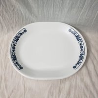 Vintage Corelle Blau Zwiebel Platte Servieren Tablett Pyrex Altstadt Muster Platter Set Von 2 von HopeChest23