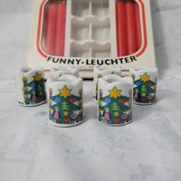 Vintage Weihnachtsbaum Kerzenhalter Mini Kerzenständer Lustiges Design Urlaub Sammlerstücke von HopeChest23