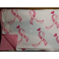 Pink Schleifen Fleecedecke, Brustkrebs Wende Fleecedecke von HopeStitcher