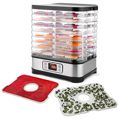 Hopekings Obst und Gemüse-Trockner, LCD-Display, 72-Stunden-Timer, 8 Paletten, Dehydrator für Lebensmittel, Lebensmitteltrockner, einstellbare Temperatur(35 ° C-70 ° C), 400 W von Hopekings