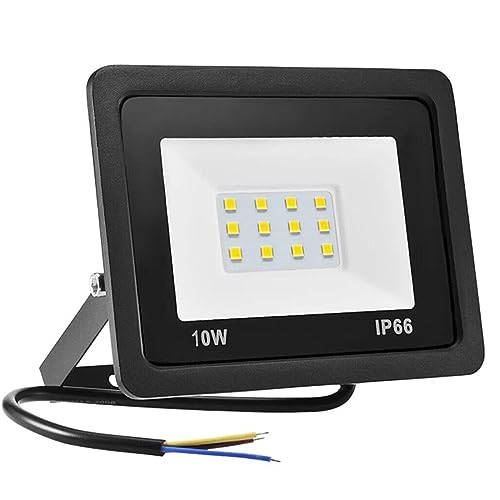 Hopelit 10W LED Strahler, Led Strahler Außen Kaltweiß Licht 6500K, IP66 Wasserdicht, 850LM Superhell Scheinwerfer für Garten, Garage, Patio etc. von Hopelit