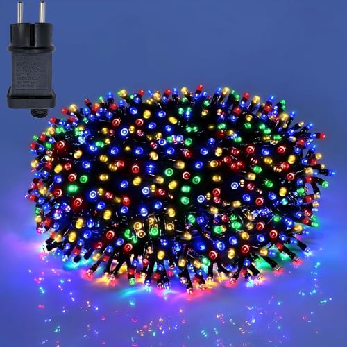 Hopelit Lichterkette Außen Innen, Lichterkette Weihnachtsbaum Bunt 80m 800LED mit Stecker Timer 8 Modi und Speicherfunktion, IP44 Wasserdicht Weihnachtsbeleuchtung Außen für Garten, Balkon von Hopelit