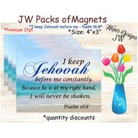 Jw Geschenke/Magnetpackung 4"x3"/'i Keep Jehovah Before Me' Psalm 168/Jw Ministry/Jw.org/Best Life Ever/Encouraging Gift/Jw Letter Writing von HopesDesignsJW