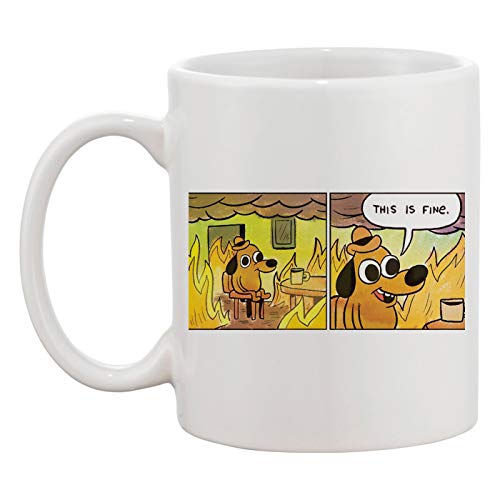 Doggy This Is Fine Weiße Tasse Kaffee Tee Männer Frauen Keramik Coffee Tea Mug Cup Doggy This Is Fine Weiße Tasse Kaffee Tee Männer Frauen Keramik Coffee Tea Mug Cup von Hopestly