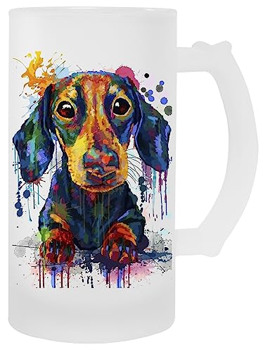 Hopestly Dachshund Dog Art Transparent Becher Bier Herren Damen Mug Beer von Hopestly