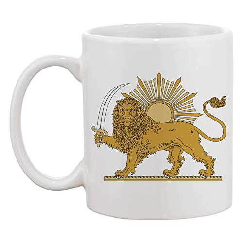 Löwe und Sonne persisches Emblem Weiße Tasse Kaffee Tee Männer Frauen Keramik Coffee Tea Mug Cup von Hopestly