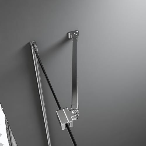 2 Stück Dusche Stabilisationsstange Glasstärke 5 mm/6 mm/7 mm/8mm mit 180° Drehgelenk Haltestange Glas-Wand ‎Stabilisationsbügel 50 cm drehbar Silber von Hopibath