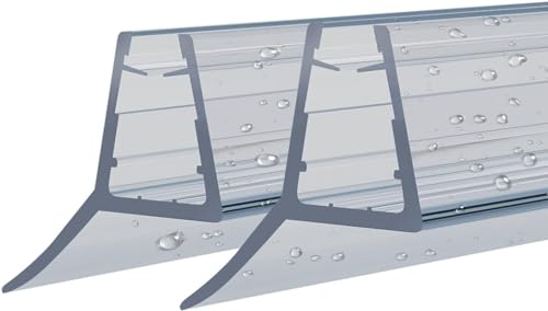 Duschdichtung Transparent 2x100cm, Weiche Kantenlänge 15mm für 4-6mm Glastür Duschwand Badewanne Duschkabine Wasserabweiser Duschdichtungen für Duschtüre von Hopibath