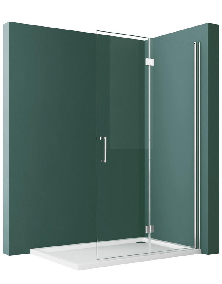 Hopibath Duschwand Duschabtrennung faltbar Walk In Dusche, Sicherheitsglas mit NANO, (Duschtrennwand, 66-116cm), Rechts-und Links montierbar von Hopibath