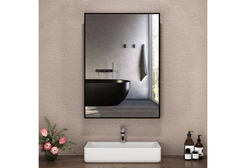 Hopibath Spiegel Flur Eckig Flurspiegel Wandspiegel Schwarz (Hängespiegel, 5mm Umweltschutz Spiegel, mit Alurahmen), für Schlafzimmer Wohnzimmer Flur Garderobe Hotel von Hopibath
