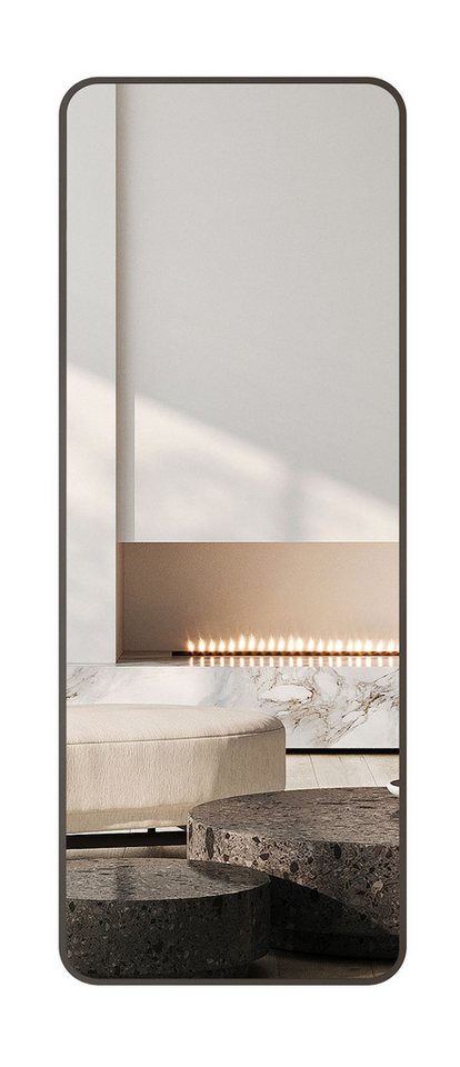 Hopibath Standspiegel Ganzkörperspiegel Schwarz mit Alurahmen 150x50 160x40 140x40 (Wandspiegel Groß, für Kinderzimmer, Wohnzimmer, Flur), 4 Installationsmethoden von Hopibath