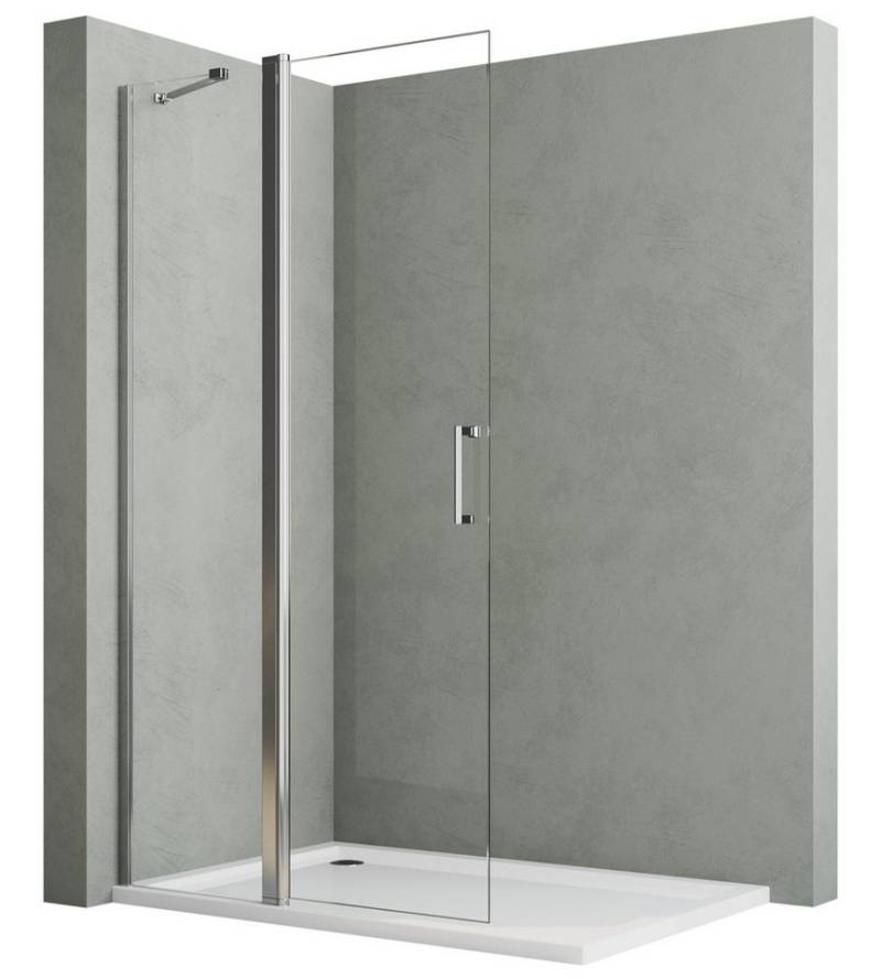 Hopibath Walk-in-Dusche Duschabtrennung für Dusche Walk In Duschwand, Sicherheitsglas NANO, Rechts-und Links montierbar von Hopibath