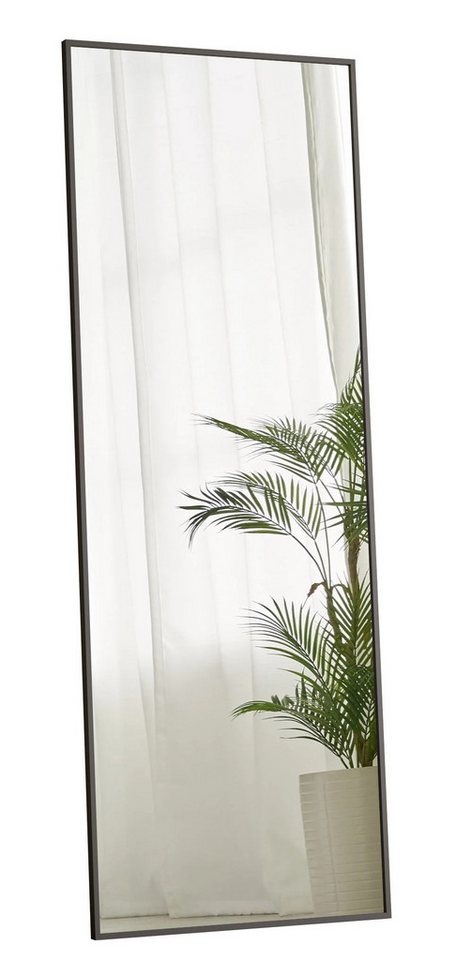 Hopibath Wandspiegel Flur Schwarz Ganzkörperspiegel Wand Aluminiumrahmen 150x50cm (Bodenspiegel, Rechteckig), für Schlafzimmer Wohnzimmer Garderobe von Hopibath