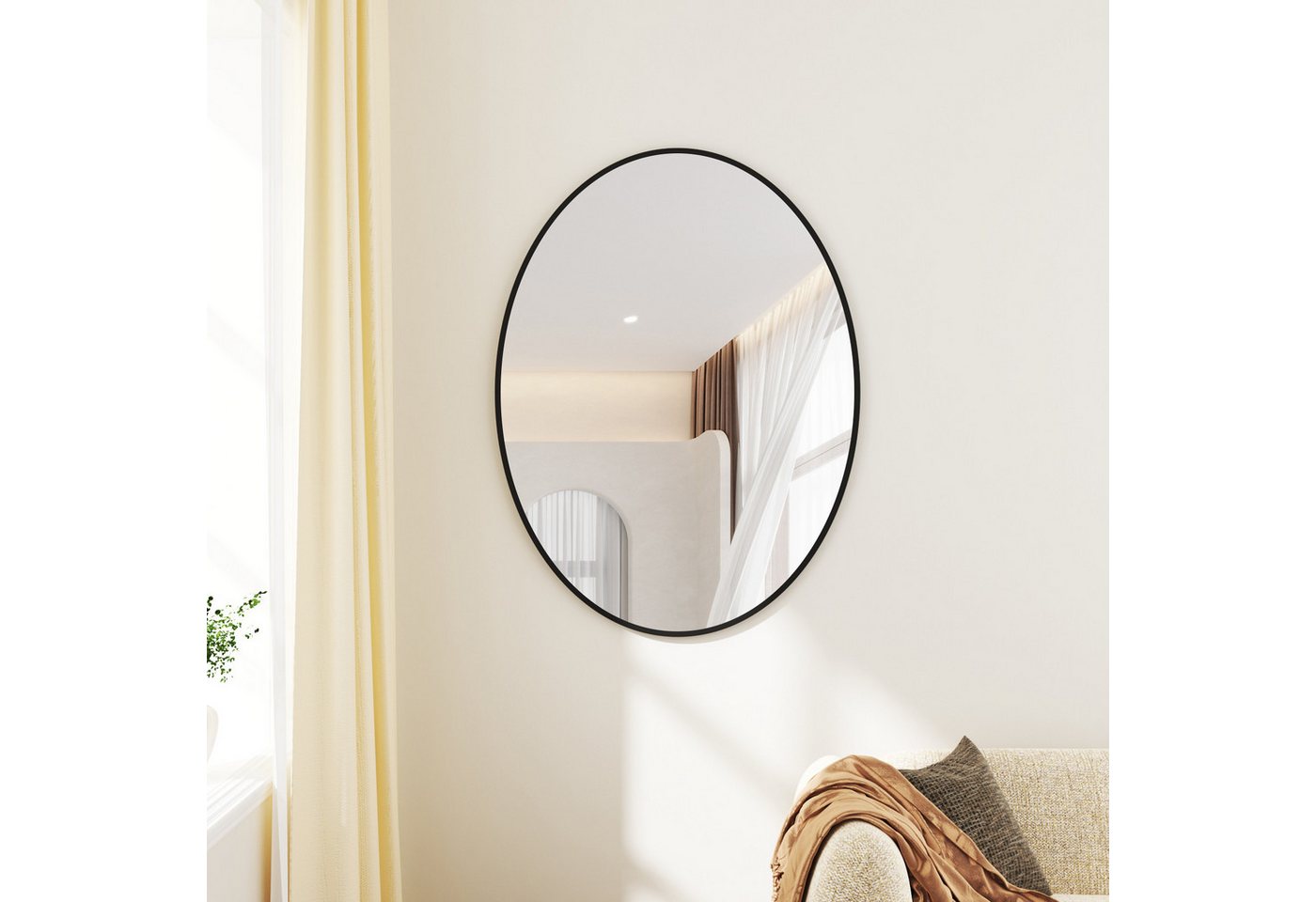 Hopibath Wandspiegel Flur modern Flurspiegel Oval (Ganzkörperspiegel Hängespiegel, 150x50, 140x40, 80x60, 70x50cm), für Wohnzimmer Schlafzimmer Bad Hotel von Hopibath