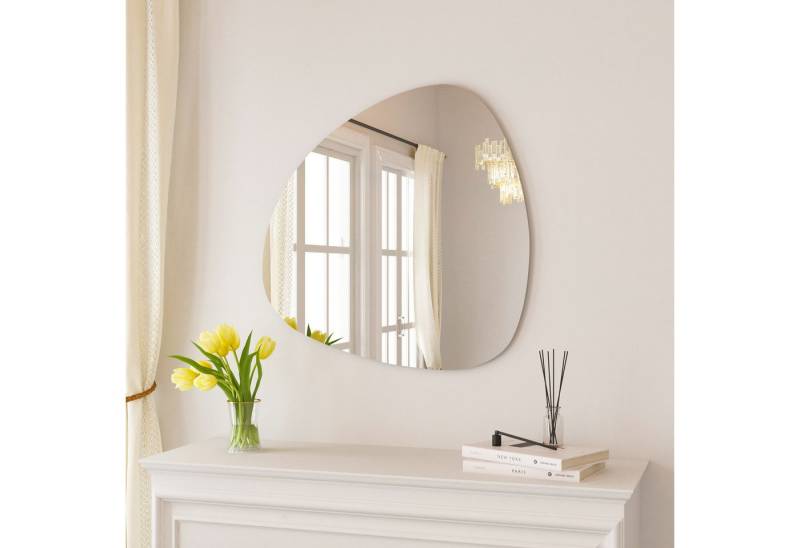 Hopibath Wandspiegel asymmetrisch Dekospiegel Deko Spiegel Flurspiegel Modern Steinform (Badspiegel Schminkspiegel Türspiegel, Rahmenlos), für Kinderzimmer Schlafzimmer Wohnzimmer Garderobe Flur Friseurladen von Hopibath
