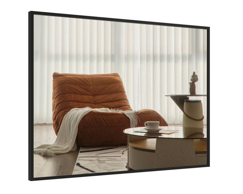 Hopibath Wandspiegel klein eckig rechteckig rund 40x60 40x40 Spiegel klein mit Alurahmen (Badspiegel Flurspiegel, Bruchfestes Glas), Explosionsgeschutz, hochauflösend, Modern von Hopibath