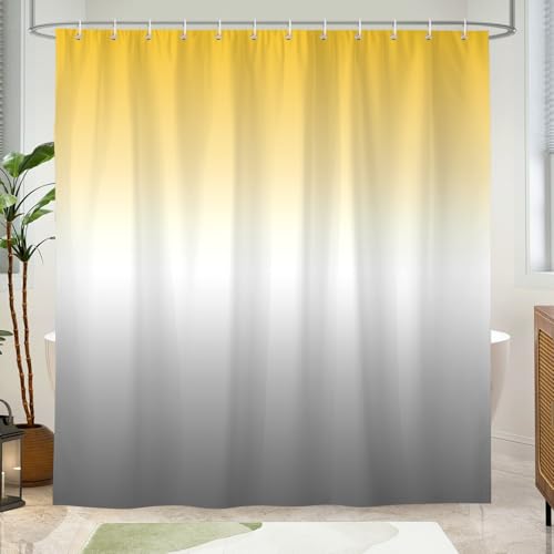 Hopomoon Duschvorhang Gelb-Grau Verlauf, 180x180 cm, Wasserfest aus Premium-Polyester, Inkl. 12 Haken, Für Privatsphäre & Design Hopomoon Duschvorhang Gelb-Grau Verlauf, 180x180 cm, Wasserfest aus Premium-Polyester, Inkl. 12 Haken, Für Privatsphäre & Design von Hopomoon