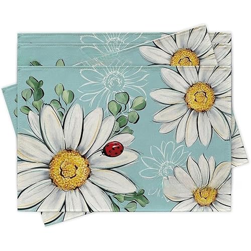 Hopomoon Platzsets für den Esstisch, 45 x 30 cm, Strand- & Blumendruck, nicht Leder, dekorative Tischsets, 4 Stück Hopomoon Platzsets für den Esstisch, 45 x 30 cm, Strand- & Blumendruck, nicht Leder, dekorative Tischsets, 4 Stück von Hopomoon