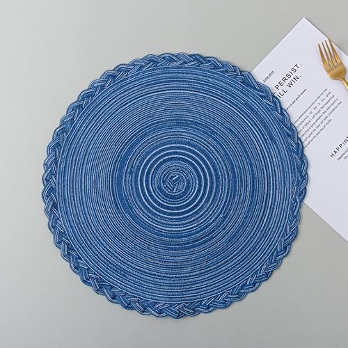 Hopomoon Runde blaue Blumen-Tischsets für den Esstisch, 38,1 x 38,1 cm, 4 Stück, hitzebeständige Tischmatten aus Nicht-Leder mit nordischem Stil für Heimdekoration Hopomoon Runde blaue Blumen-Tischsets für den Esstisch, 38,1 x 38,1 cm, 4 Stück, hitzebeständige Tischmatten aus Nicht-Leder mit nordischem Stil für Heimdekoration von Hopomoon