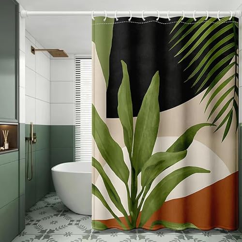 Hopomoon Tropischer Regenwald Duschvorhang Wasserdicht Polyester Stoff Badezimmer Vorhang mit Naturdruck 200x180cm von Hopomoon