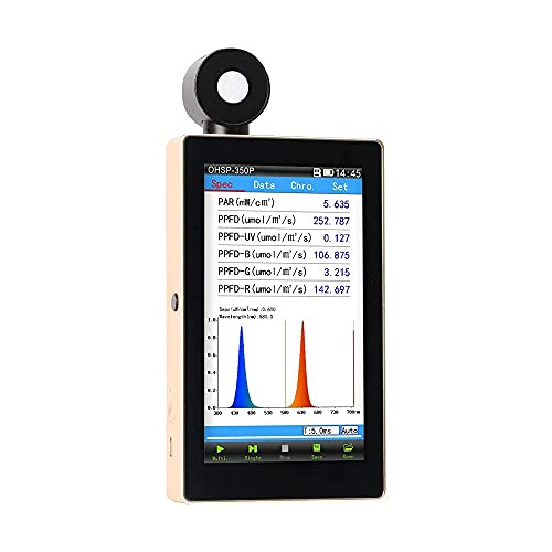 Hopoocolor OHSP350P Spektrometer 350-800nm PPFD-Messgerät PAR Quantenmessgerät für LED-Wachstumslichter Vollspektrum von Hopoocolor