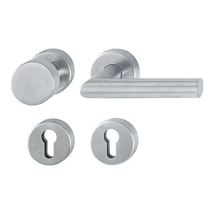 Hoppe Fs Garnitur Rosetten Türgriff Edelstahl Objekttür Fs E58/42 H/42 Hs/1400 B-Ware von Hoppe
