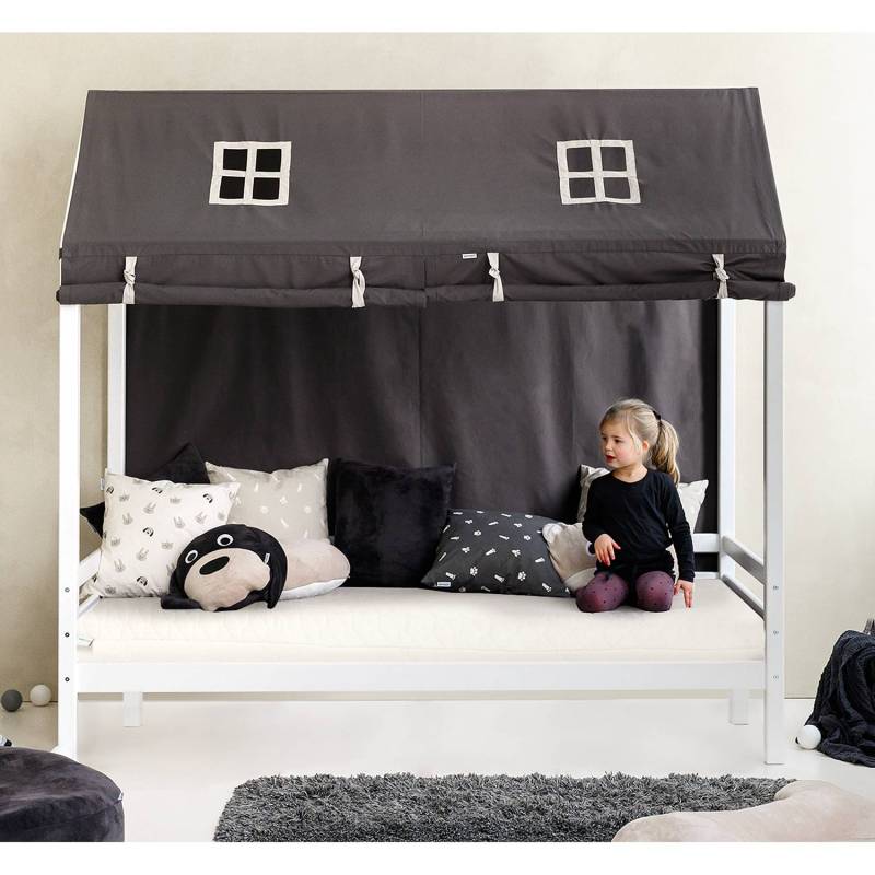 home24 Hausbett IV 90 x 200cm Blau/Schwarz von home24