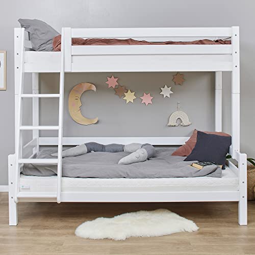 Hoppekids ECO Luxury Familien-Etagenbett, Kinder- und Ferienwohnung-geeignet | 120 x 200 cm unten, 90 x 200 cm Oben | Nordische Kiefer – Langlebig, Überlegener Komfort, Überlegene Sicherheit von Hoppekids