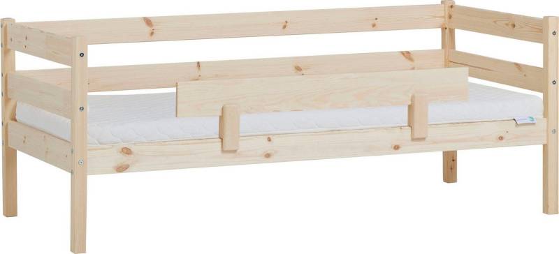 Hoppekids Einzelbett ECO Comfort Kinderbett, Kiefer Massivholz, Jugendbett inkl. Rollrost, 70x160 cm, wahlweise in verschieden Farben/ Matratze/ Absturzsicherung von Hoppekids