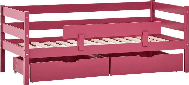 Hoppekids Einzelbett ECO Comfort Kinderbett, Kiefer Massivholz, Jugendbett inkl. Rollrost, 70x160 cm, wahlweise in verschieden Farben/ Matratze/ Absturzsicherung von Hoppekids