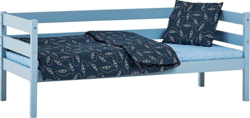 Hoppekids Einzelbett ECO Comfort Kinderbett, Kiefer Massivholz, Jugendbett inkl. Rollrost, 70x160 cm, wahlweise in verschieden Farben/ Matratze/ Absturzsicherung von Hoppekids