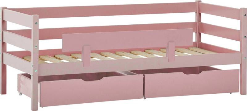 Hoppekids Einzelbett ECO Comfort Kinderbett, Kiefer Massivholz, Jugendbett inkl. Rollrost, 70x160 cm, wahlweise in verschieden Farben/ Matratze/ Absturzsicherung von Hoppekids