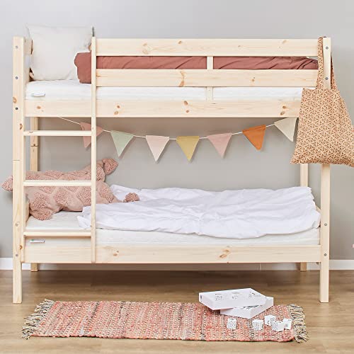 Hoppekids Etagenbett 2 Kinder 70x160 | Hochbett für 2 Kinder | Natur von Hoppekids