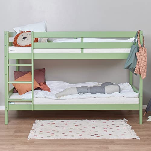 Hoppekids Etagenbett 2 Kinder 90x200 | Hochbett für 2 Kinder | Blasses Grün von Hoppekids