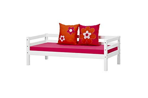 Hoppekids Flower Power Juniorbett, Kiefer massiv, Pink, 70 x 160 cm von Hoppekids