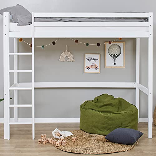 Hoppekids Hochbett Kinder 90x200, ECO Dream Kinder Bett | Jugend Hochbett für Kinder komplett | Weiß von Hoppekids