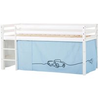 Hoppekids Hochbett "ECO Dream, Kinderbett, Spielbett, Halbhohes Bett aus Massivholz", inkl. Vorhang-Set Creator, Bettgröße & Matratze wählbar von Hoppekids