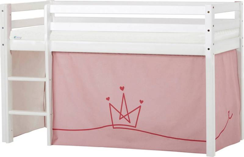 Hoppekids Hochbett ECO Dream, Kinderbett, Spielbett, Halbhohes Bett aus Massivholz inkl. Vorhang-Set Creator, Bettgröße & Matratze wählbar von Hoppekids