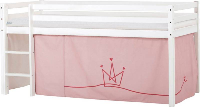 Hoppekids Hochbett ECO Dream, Kinderbett, Spielbett, Halbhohes Bett aus Massivholz inkl. Vorhang-Set Creator, Bettgröße & Matratze wählbar von Hoppekids