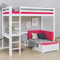 Hoppekids Hochbett ECO Dream, Kinderbett mit Schreibtisch & Loungesofa von Hoppekids