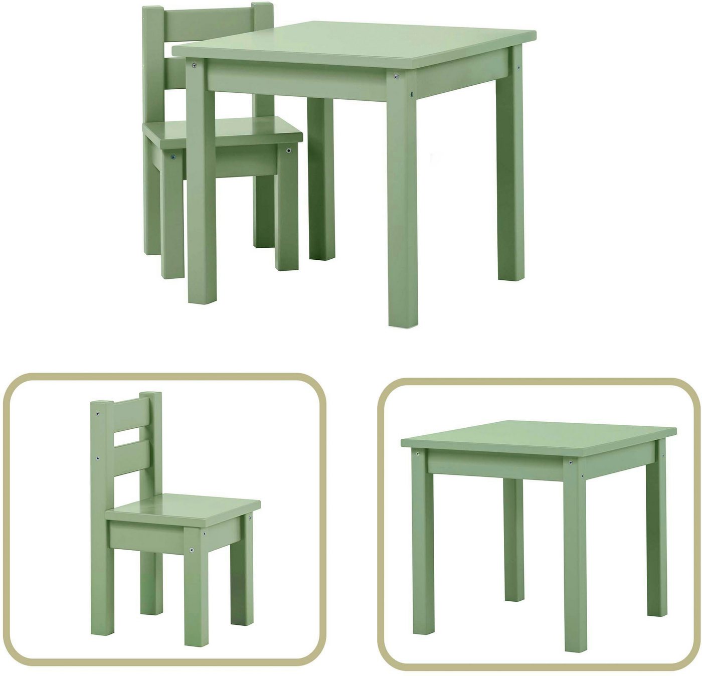 Hoppekids Kindersitzgruppe MADS Kindersitzgruppe, (Set, 2-tlg., 1 Tisch, 1 Stuhl), in vielen Farben, mit einem Stuhl von Hoppekids