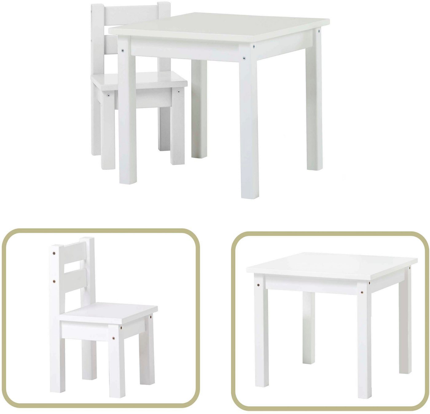 Hoppekids Kindersitzgruppe MADS Kindersitzgruppe, (Set, 2-tlg., 1 Tisch, 1 Stuhl), in vielen Farben, mit einem Stuhl von Hoppekids