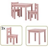 Hoppekids Kindersitzgruppe "MADS Kindersitzgruppe", (Set, 3 tlg., 1 Tisch, 2 Stühle), in vielen Farben, mit zwei Stühlen von Hoppekids