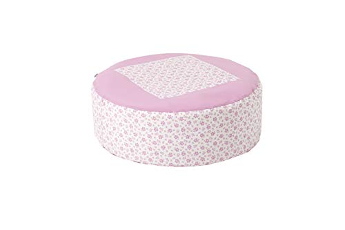 Hoppekids Nostalgia Sitzsack, 100% Baumwolle, Rosa, ø75x23 cm von Hoppekids